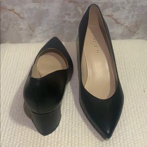 Marc Fisher Zala Black Leather Block Heel